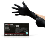 MICROFLEX Black Dragon BD-100N 5mil Nitrile Exam Gloves by Ansell – Large, Nitrile, Black, Pack of 100, Model BD1003NPF