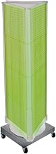 Azar Displays 700452-GRE Three-Sided REVOLVING PEGBOARD Tower Floor Display ON Wheeled Metal Base. Panel Size: 16" W X 60" H
