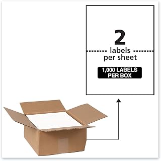 Avery Weatherproof Mailing Labels with TrueBlock Technology, 95526, 5 1/2" x 8 1/2", White, Pack of 1,000