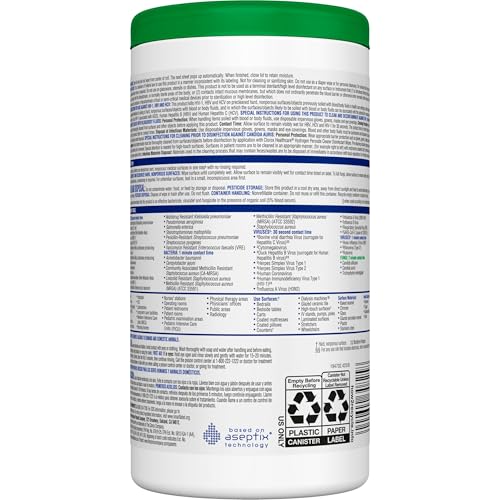 Clorox 155 Count (Pack of 6) / White / Canister 155ct Disinfectant Wipes