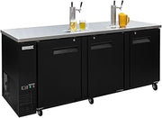 MBCBD-4-X 90 3/8" Kegerator Beer Dispenser w/ (3) Keg Capacity - (2) Column, Black, 115v