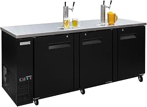 MBCBD-4-X 90 3/8" Kegerator Beer Dispenser w/ (3) Keg Capacity - (2) Column, Black, 115v