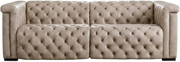 Starlight Canyon Home Leather Sofa with Power Recline and Power Headrest, Reclining Couch and Leather Sofas for Living Room, Brown