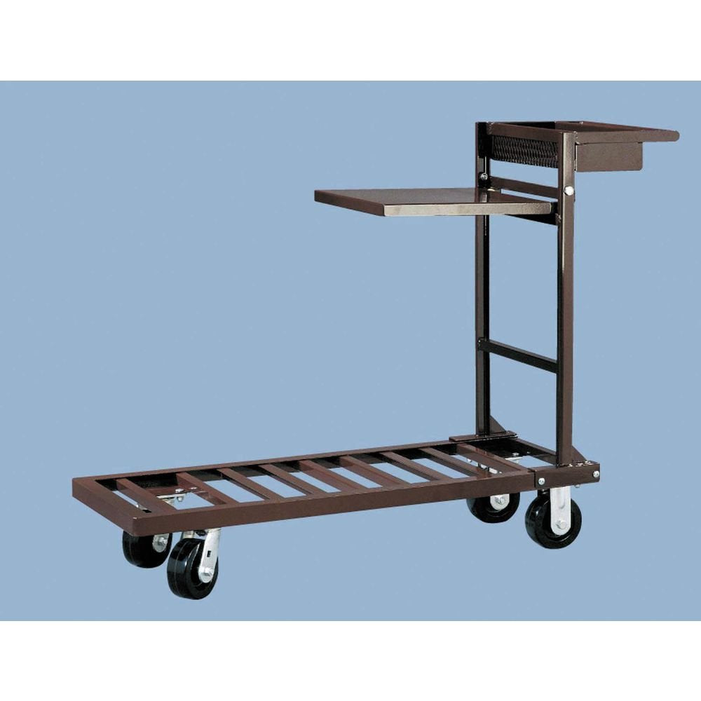 Platform Utility Cart Brown Coated Steel 4-Wheel - 51" L x 18" W x 39" H by HUBERT – Alloy Steel, Brown, Model YH/DE-4