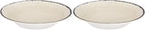 Carlisle FoodService Products Mingle Resuable Plastic Bowl Rimmed Soup Bowl with Pottery Style for Home and Restaurant, Melamine, 28.5 Ounces, Sweet Cream, (Pack of 12)