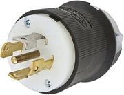 Hubbell Wiring Device-Kellems Plug,120/208VAC,30A,L21-30P,4P,5W,3PH, Black/White (HBL2811)