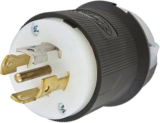 Hubbell Wiring Device-Kellems Plug,120/208VAC,30A,L21-30P,4P,5W,3PH, Black/White (HBL2811)