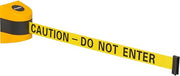 Global Industrial Wall Mount Retractable Belt Barrier, Yellow ABS Plastic