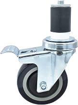 BK Resources 4" Polyurethane 1-1/2" Expanding Stem Swivel Caster for Work Tables with Total Lock Brake, NSF, 300lb Capacity Per Wheel