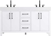 Elegant Kitchen and Bath 60" Double Bathroom Vanity in White