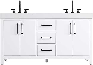 Elegant Kitchen and Bath 60" Double Bathroom Vanity in White