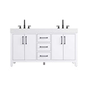 Elegant Kitchen and Bath 60" Double Bathroom Vanity in White by Elegant Lighting – unspecified, Wood, White, Model VF60660DWH
