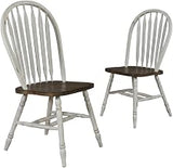 Starlight Canyon Home Rubberwood Solid Windsor Side Chairs Set of 2, Farmhouse Dining Chairs Spindle Kitchen Chair for Dining Room