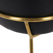 Vegan Leather-Upholstered Dining Chairs Set of by Starlight Canyon Home – Faux Leather, Black Vegan Leather/Gold, Pack of 2