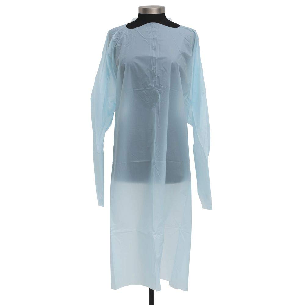 Blue Disposable Waterproof Isolation Gown by HUBERT – One Size, Plastic, Blue