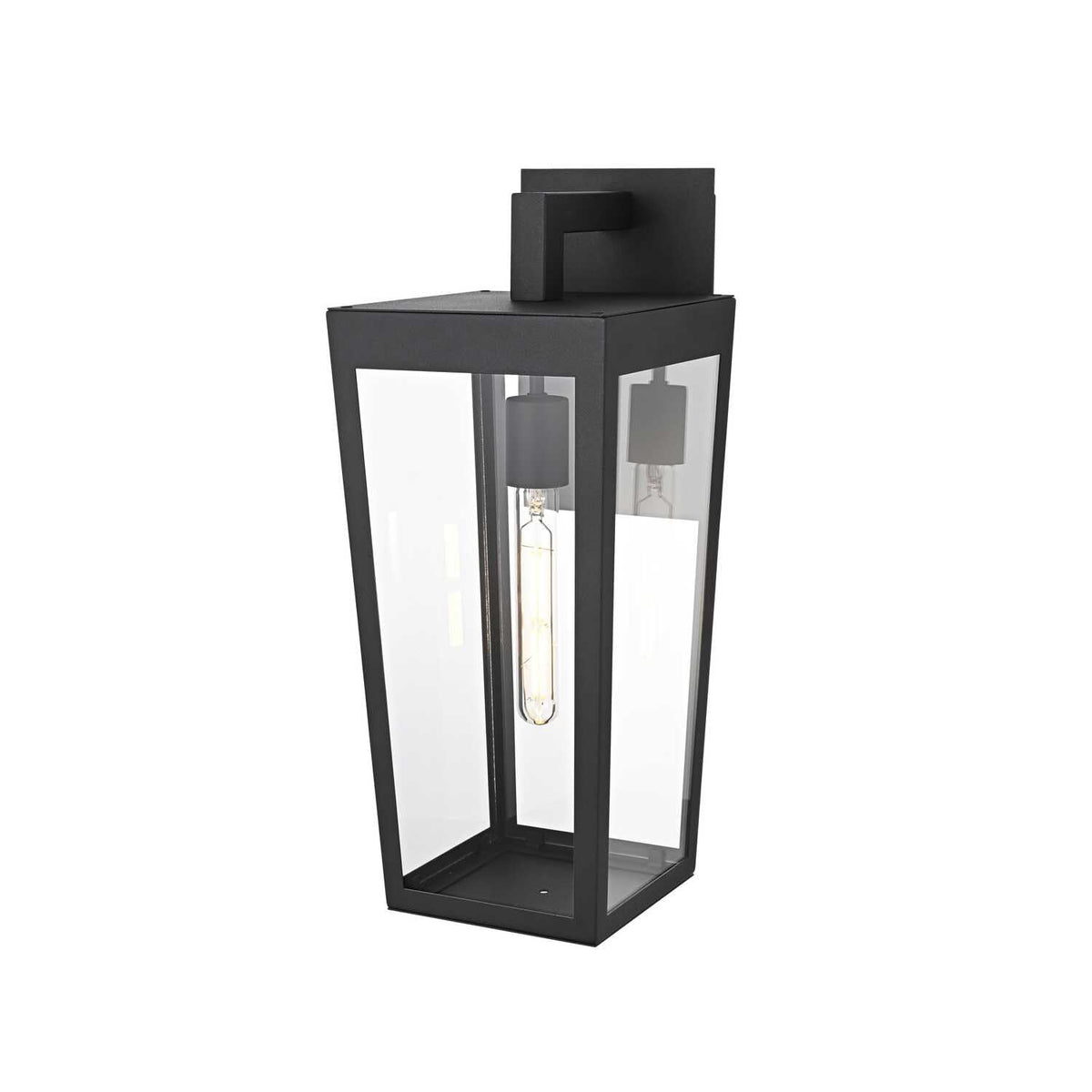 William One Light Outdoor Wall Sconce Black by Lighting Design – Iron, Black