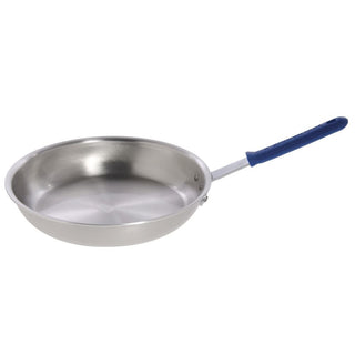 Kratos Frying Pan with Blue Silicone Sleeve Aluminum - 19 25/32 L x 10 1/5 W x 2" H by HUBERT – Aluminum, Silver, Model WG-RF1003