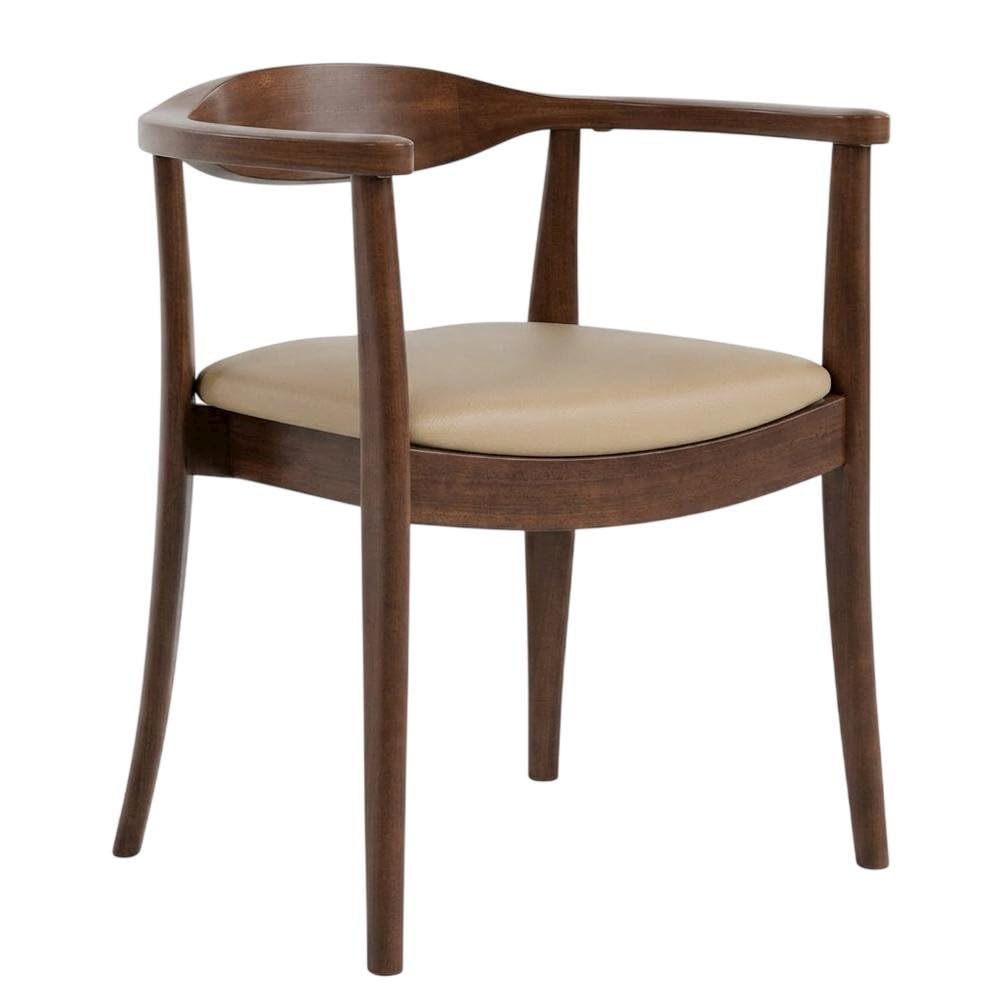 Ralmon Rich Walnut Dining Chairs Set of 2 with Solid Wood Construction by Starlight Canyon Home – Solid Wood, Rubberwood, Metal, Fabric, Brown, Pack of 2