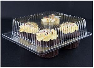 Detroit Forming LBH6404 - 4 Count Clear Hinged Cupcake/Muffin Container - 250 per case