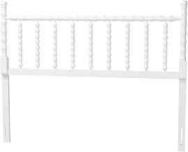 Baxton Studio Edaline Bamboo Motif Headboard Crafted Wood Panel Queen White