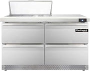 DL48-8-FB-D Designer Line Sandwich Unit, 48" W, With 8 Pan Top Openings, Front Breathing & Four Drawers
