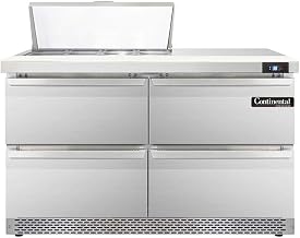 DL48-8-FB-D Designer Line Sandwich Unit, 48" W, With 8 Pan Top Openings, Front Breathing & Four Drawers