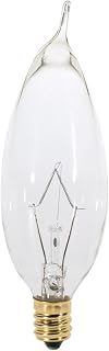 Satco S4988 120V Candelabra Base 7.5-Watt C9 1/2 Showroom Bulb, Clear