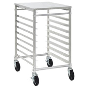 Aluminum 9-Pan Bun Pan Rack with Top - 20 1/2" L x 26" W x 34" H by HUBERT – 9-Tier Knockdown, Aluminum, Silver, Model AET1893/AT/KDSM