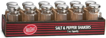 TableCraft C150-12 Paneled Glass 1 Oz. S&P Shakers - 12 / PK