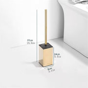 Compact Size Square Stainless Steel Toilet Brush Set with Lid Long Handle and Round Brushs Head Splash-Proof by FYorbitH – One Size, One Color, Model FYorbitH