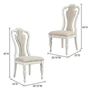 Chenille-Upholstered Side Chair Set of by Starlight Canyon Home – Solid + Manufactured Wood, White, Pack of 2