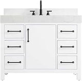 Elegant Kitchen and Bath 42" Single Bathroom Vanity in White with Backsplash