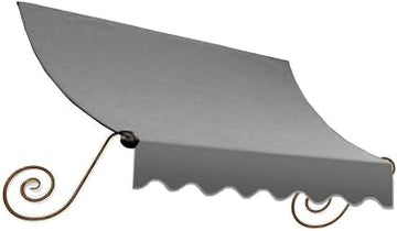 AWNTECH 10.38 FT. Charleston Fixed Awning 124.5 in. W X 24 in. H X 36 in. D Acrylic Fabric in Gray CT23-10G