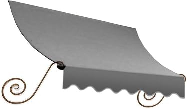 AWNTECH 10.38 FT. Charleston Fixed Awning 124.5 in. W X 36 in. H X 24 in. D Acrylic Fabric in Gray CT32-10G