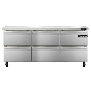 Continental Refrigerator SW72-D Three Section Work Top Refrigerator 72"W by Value Line Refrigerators – 20.6 cubic_feet, Model r290