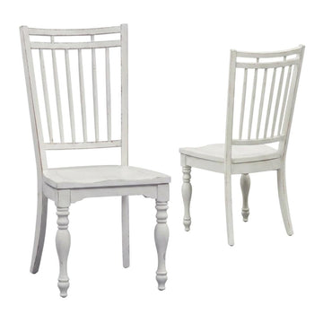 Solid Wood Spindle Back Side Chairs Set of by Starlight Canyon Home – 19 x 24 x 42.25 inches, Solid + Manufactured Wood, White, Pack of 2