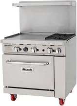 Migali C-RO2B-24GL-LP 2 Burner Range, 24” Griddle Left Side, (1) Oven, Liquid Propane