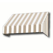 10.38 FT. NEW Yorker Fixed Awning 124.5 in. W X 16 in. H X 30 in. D Acrylic Fabric in Linen/White Stripe by Awntech – Model NK1030-10LW