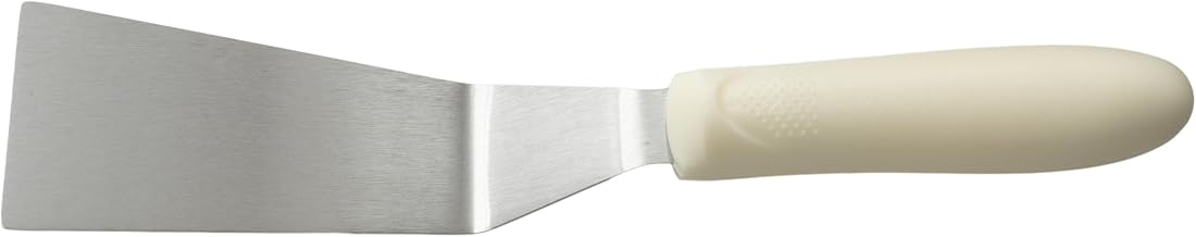 Winco 4 1/4" x 2 3/16" White Offset Plastic Grill Spatula, Handle
