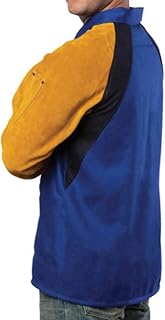 Tillman 9360 30" 9 oz. Blue FR Westex Cotton/cowhide sleeve Jacket, Medium