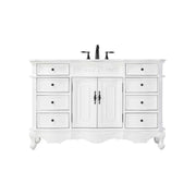 54" Single Bathroom Vanity in Antique White by Elegant Kitchen and Bath – unspecified, Aluminum, White, Model VF10154AW-VW
