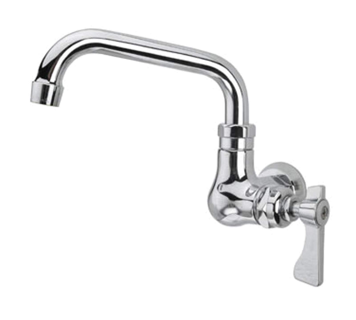 Royal Series Single Hole Wall Mount Faucet by Krowne – 2.5"L x 2.75"W x 8"H, Brass, Silver, Model 16-171L