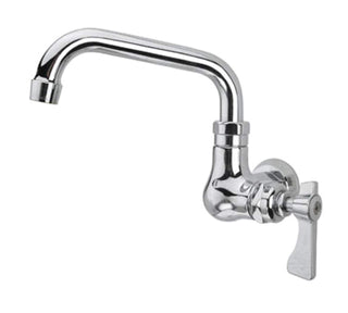 Royal Series Single Hole Wall Mount Faucet by Krowne – 2.5"L x 2.75"W x 8"H, Brass, Silver, Model 16-171L