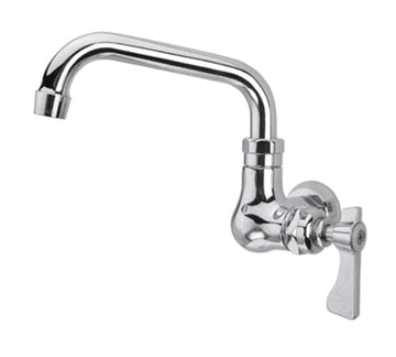 Royal Series Single Hole Wall Mount Faucet by Krowne – 2.5"L x 2.75"W x 8"H, Brass, Silver, Model 16-171L