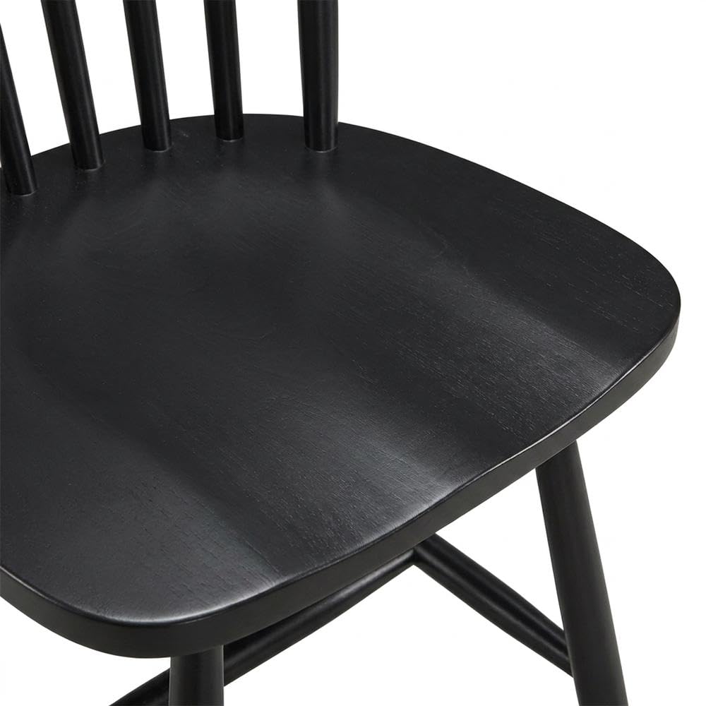 Wooden Windsor Dining Side Chair Set of by Furnifact – Wood, Black, Pack of 2