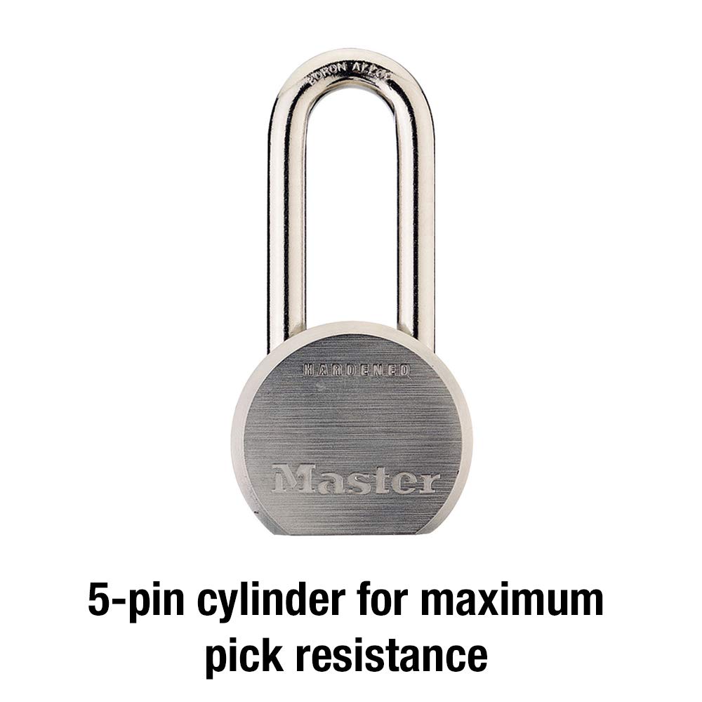 Padlock with Key by Master Lock – 2 Inch Shackle, Alloy Steel, Metal, Model 930DLHPF