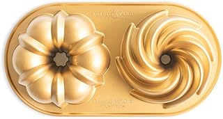 Nordic Ware Classic Bundt Duet, 5 Cups, Gold