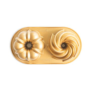 Classic Bundt Duet by Nordic Ware – 5 Cups, Aluminum, Gold, Model 97277
