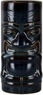 Tuxton Cocktail & Bar Pine Reactive 16-Ounce Tiki Mug, Case of 12, Blue/Brown; Scratch Resistant; Chip Resistant; Lead & Cadmium Free; Dishwasher, Microwave, Oven Safe
