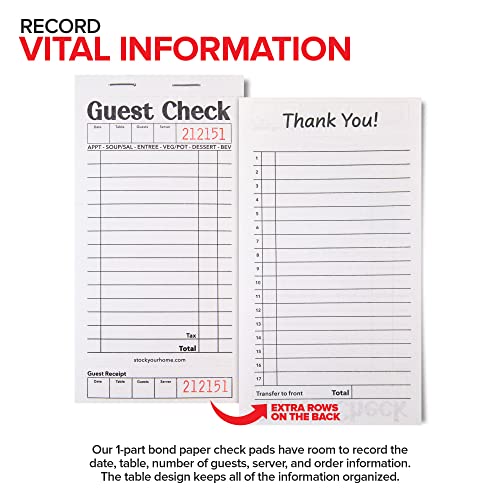 Stock Your Home 10 Pack / Black/White / 10 Guest Checks